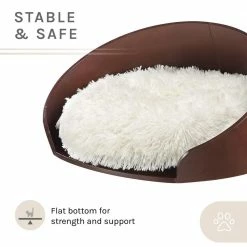 Kuai Bent Wood Faux Fur Dark Brown Cat Bed Small by Sam's Pets -Cheap Bird & Wildlife Supplies Store cat beds sp db1300db 1 66 1000