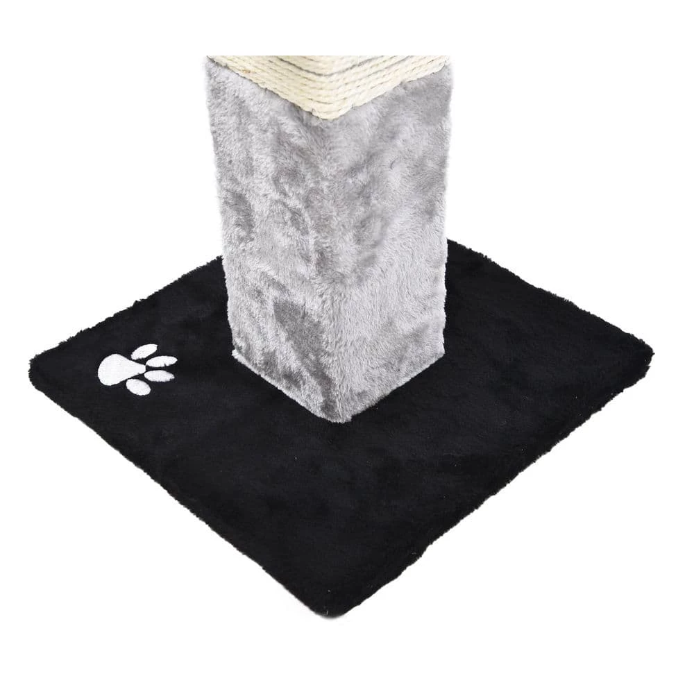 Plush and Sisal Square Cat Scratching Post with Plush Hanging Cat Toy, Gray/Natural by CAT CRAFT 5 Plush and Sisal Square Cat Scratching Post with Plush Hanging Cat Toy, Gray/Natural by CAT CRAFT - Image 5