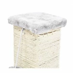 Plush and Sisal Square Cat Scratching Post with Plush Hanging Cat Toy, Gray/Natural by CAT CRAFT 8 Plush and Sisal Square Cat Scratching Post with Plush Hanging Cat Toy, Gray/Natural by CAT CRAFT -Cheap Bird & Wildlife Supplies Store cat craft cat trees scratch posts 40535 4f 1000