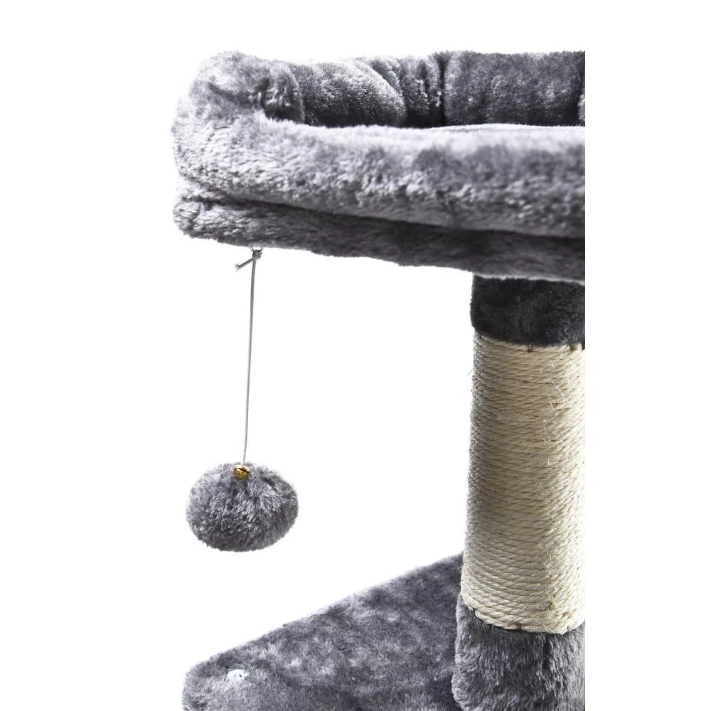 7-Level Plush and Sisal Cat Activity Tree: Condo, Bed, Hammock, Hangout Posts and Hanging Cat Toys, Gray, Large by CAT CRAFT 3 7-Level Plush and Sisal Cat Activity Tree: Condo, Bed, Hammock, Hangout Posts and Hanging Cat Toys, Gray, Large by CAT CRAFT - Image 3