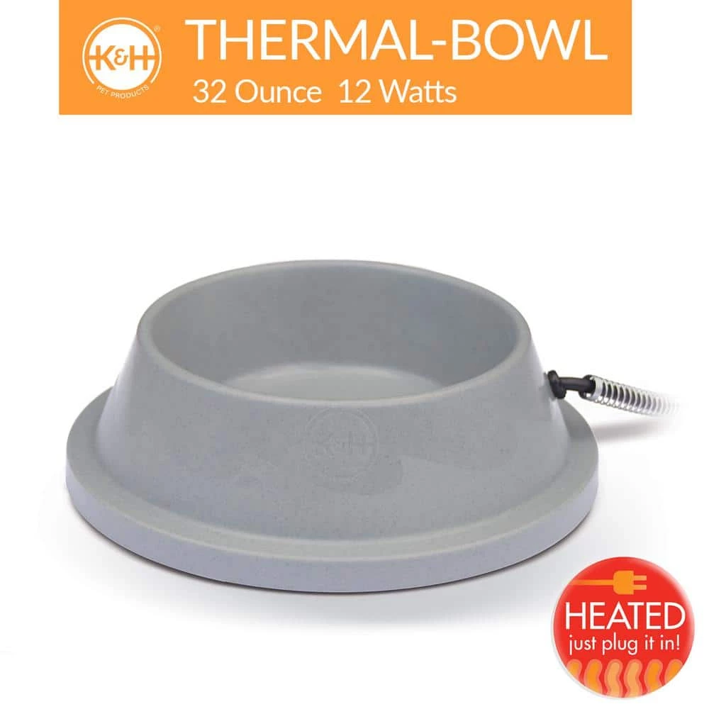 K&H 32 oz. Plastic Heated Water Dish Slate Gray by Unbranded 2 K&H 32 oz. Plastic Heated Water Dish Slate Gray by Unbranded - Image 2