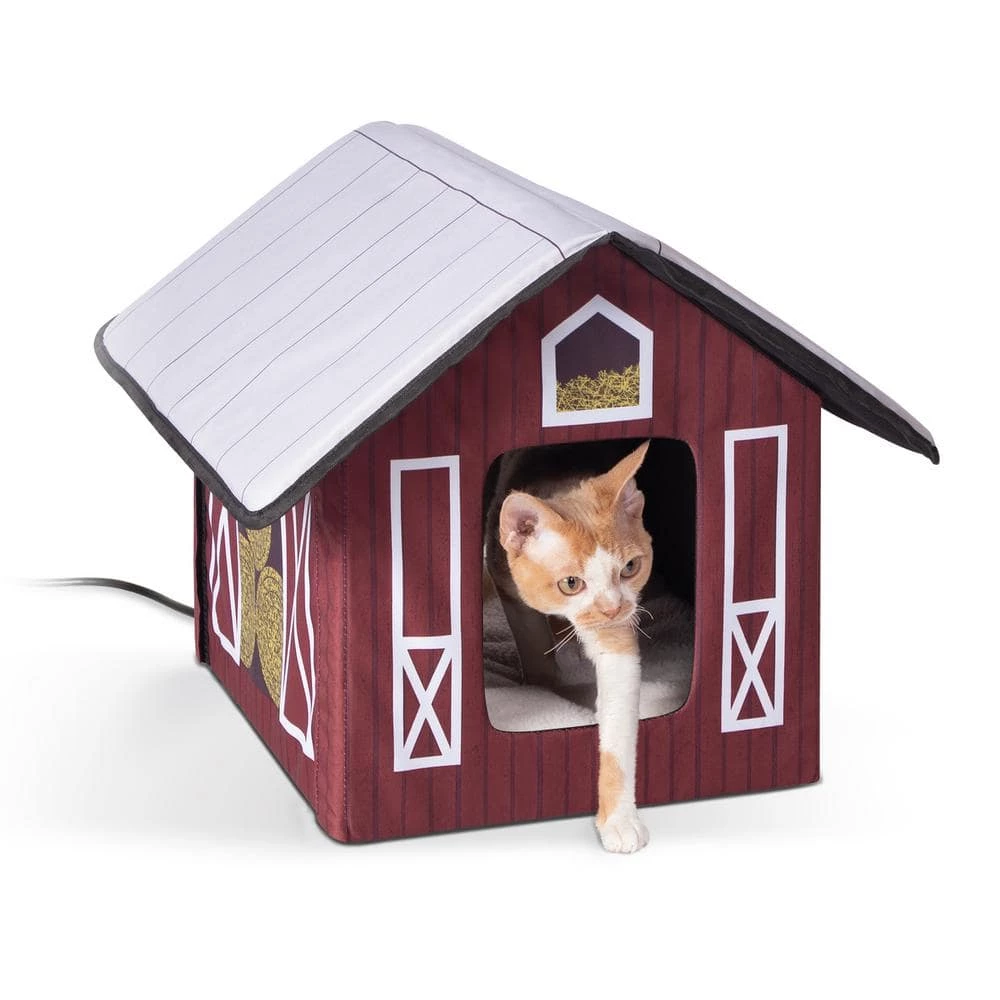 18 in. x 22 in. x 17 in. Outdoor Heated Kitty House-Barn Style by K and H Pet Products 1 18 in. x 22 in. x 17 in. Outdoor Heated Kitty House-Barn Style by K and H Pet Products