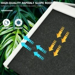 2-Tier Rainproof Wooden Cat House with Escape Door by FORCLOVER -Cheap Bird & Wildlife Supplies Store cat houses cj7439 fa 1000