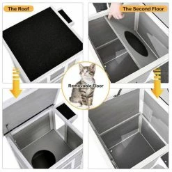 Indoor Outdoor Wooden 2-Story Cat House Condo Small Pet House by ANGELES HOME -Cheap Bird & Wildlife Supplies Store cat houses m74 8ps39 44 1000