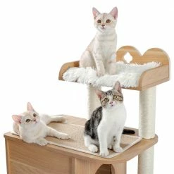 47.2 in. H Beige Wooden Cat Tree, Felt Fabric Cat House, Sisal Rope Cat Tower by Unbranded 10 47.2 in. H Beige Wooden Cat Tree, Felt Fabric Cat House, Sisal Rope Cat Tower by Unbranded -Cheap Bird & Wildlife Supplies Store cat toys ps lkw7 636 1f 1000