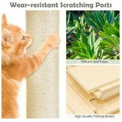 Gray 65.7 in. Cat Trees and Scratch Posts Furniture Cover Kitten Climbing Tower Cat Condo Playground with Ladder by WELLFOR 14 Gray 65.7 in. Cat Trees and Scratch Posts Furniture Cover Kitten Climbing Tower Cat Condo Playground with Ladder by WELLFOR -Cheap Bird & Wildlife Supplies Store cat trees scratch posts ps hwy 7346sl 44 1000