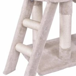 Beige Cat Trees and Scratch Posts Furniture Cover Kitten Climbing Tower Cat Condo with Sisal-Covered Posts and Ladder by WELLFOR -Cheap Bird & Wildlife Supplies Store cat trees scratch posts ps hwy 7389be 76 1000