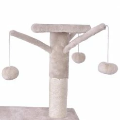 Beige Cat Trees and Scratch Posts Furniture Cover Kitten Climbing Tower Cat Condo with Sisal-Covered Posts and Ladder by WELLFOR -Cheap Bird & Wildlife Supplies Store cat trees scratch posts ps hwy 7389be fa 1000