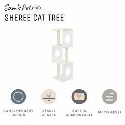 Sheree 50 in. White Cat Tree by Sam's Pets -Cheap Bird & Wildlife Supplies Store cat trees scratch posts sp ct1297wh 1d 1000