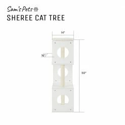 Sheree 50 in. White Cat Tree by Sam's Pets -Cheap Bird & Wildlife Supplies Store cat trees scratch posts sp ct1297wh 76 1000