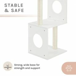 Sheree 50 in. White Cat Tree by Sam's Pets -Cheap Bird & Wildlife Supplies Store cat trees scratch posts sp ct1297wh c3 1000