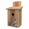 Decorative Blue Bird on Stump Design Cedar Blue Bird House by S and K