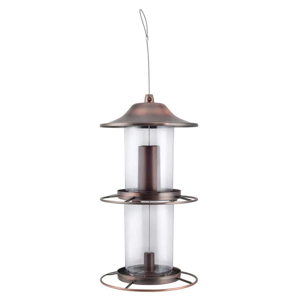 Copper Panorama Hanging Bird Feeder - 4.5 lb. Capacity by Perky-Pet 4 Copper Panorama Hanging Bird Feeder - 4.5 lb. Capacity by Perky-Pet - Image 4