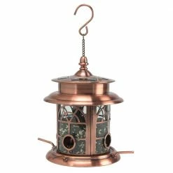 Arch Inlay Copper Solar Bird Seed Feeder by SunRay -Cheap Bird & Wildlife Supplies Store copper sunray bird feeders 841017 c3 1000