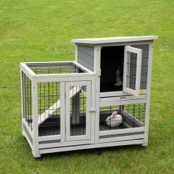 Wooden Rabbit Hutch Bunny Cage Small Animal House with 4 Casters by COZIWOW -Cheap Bird & Wildlife Supplies Store coziwow beds cages cw12f0417 31 1000