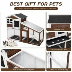 Rabbit Hutch Small Animal Cage With Run and Pull Out Tray Indoor/Outdoor by COZIWOW 11 Rabbit Hutch Small Animal Cage With Run and Pull Out Tray Indoor/Outdoor by COZIWOW -Cheap Bird & Wildlife Supplies Store coziwow beds cages cw12f0489 4f 1000