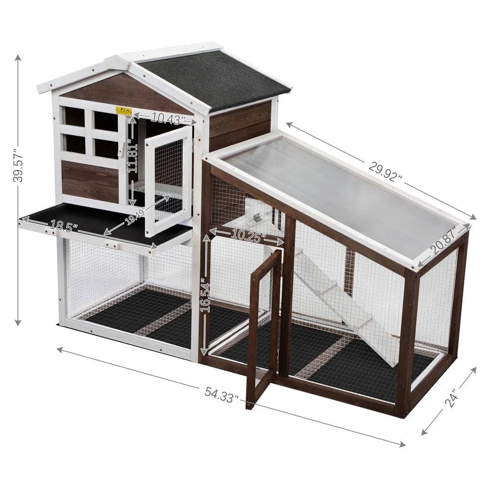 Rabbit Hutch Small Animal Cage With Run and Pull Out Tray Indoor/Outdoor by COZIWOW 7 Rabbit Hutch Small Animal Cage With Run and Pull Out Tray Indoor/Outdoor by COZIWOW - Image 7