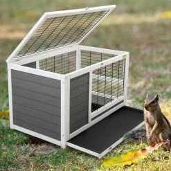 Wooden Rabbit Hutch Small Animals Cage with 2.8 oz. Water Bottle by COZIWOW -Cheap Bird & Wildlife Supplies Store coziwow beds cages cw12g0418 76 1000