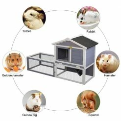 5 ft. x 1.9 ft. x 3 ft. Bunny House Small Animal House with Tray and Ramp by COZIWOW -Cheap Bird & Wildlife Supplies Store coziwow beds cages cw12h0383 fa 1000