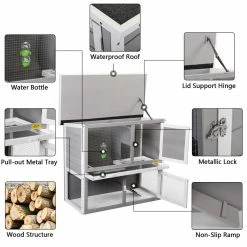 2-Story Rabbit hutch Cage 2.7 oz. Water Bottle by COZIWOW -Cheap Bird & Wildlife Supplies Store coziwow beds cages cw12h0437 fa 1000