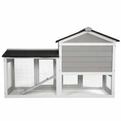 2-Tier Wooden Rabbit Hutch Pet House with Nest, Run and Tray by COZIWOW -Cheap Bird & Wildlife Supplies Store coziwow beds cages cw12h0473 66 1000