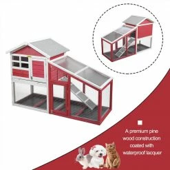 2-Story Wooden Rabbit Hutch Small Animals Cage Backyard by COZIWOW -Cheap Bird & Wildlife Supplies Store coziwow beds cages cw12k0348 4f 1000