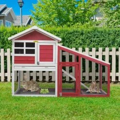 2-Story Wooden Rabbit Hutch Small Animals Cage Backyard by COZIWOW -Cheap Bird & Wildlife Supplies Store coziwow beds cages cw12k0348 c3 1000