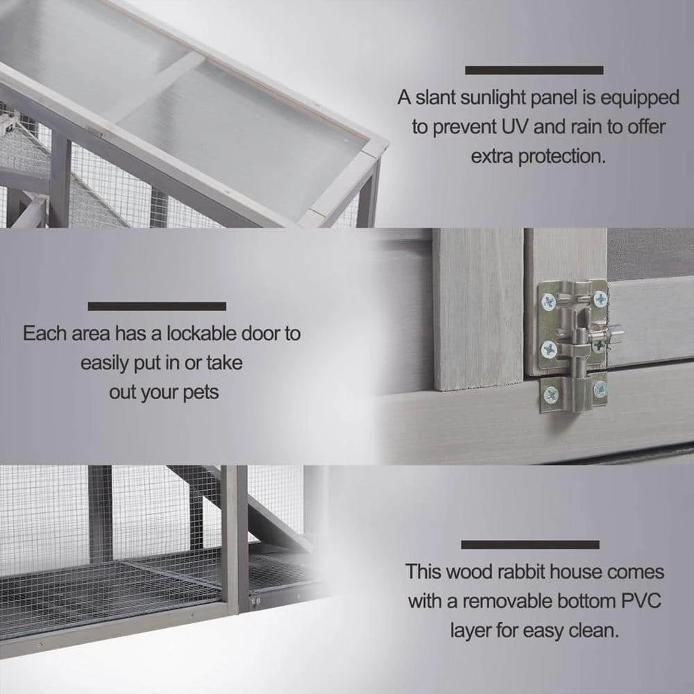 2-Story Wooden Rabbit Hutch Pet Enclosure by COZIWOW 5 2-Story Wooden Rabbit Hutch Pet Enclosure by COZIWOW - Image 5