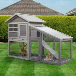 2-Story Wooden Rabbit Hutch Pet Enclosure by COZIWOW 17 2-Story Wooden Rabbit Hutch Pet Enclosure by COZIWOW -Cheap Bird & Wildlife Supplies Store coziwow beds cages cw12l0349 76 1000