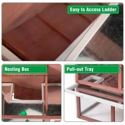 2.9 ft. x 1.4 ft. x 2.6 ft. 2-Tier Wood Bunny House Small Animal House by COZIWOW -Cheap Bird & Wildlife Supplies Store coziwow beds cages cw12m0242 4f 1000