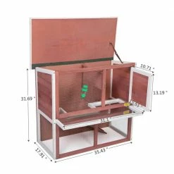 2.9 ft. x 1.4 ft. x 2.6 ft. 2-Tier Wood Bunny House Small Animal House by COZIWOW -Cheap Bird & Wildlife Supplies Store coziwow beds cages cw12m0242 c3 1000