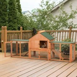 2-Story Rabbit House Pet Hutch with Ramps for Backyard Orange by COZIWOW 13 2-Story Rabbit House Pet Hutch with Ramps for Backyard Orange by COZIWOW -Cheap Bird & Wildlife Supplies Store coziwow beds cages cw12m0440 44 1000