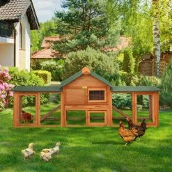 2-Story Rabbit House Pet Hutch with Ramps for Backyard Orange by COZIWOW 14 2-Story Rabbit House Pet Hutch with Ramps for Backyard Orange by COZIWOW -Cheap Bird & Wildlife Supplies Store coziwow beds cages cw12m0440 fa 1000