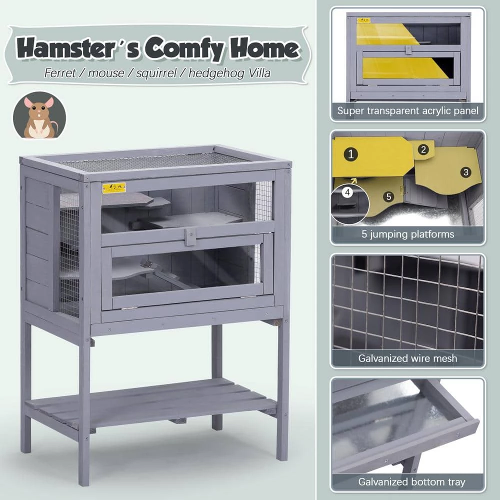 Hamster Cage Guinea Pig Small Animal House Bed with Slide-Out Tray by COZIWOW 6 Hamster Cage Guinea Pig Small Animal House Bed with Slide-Out Tray by COZIWOW - Image 6