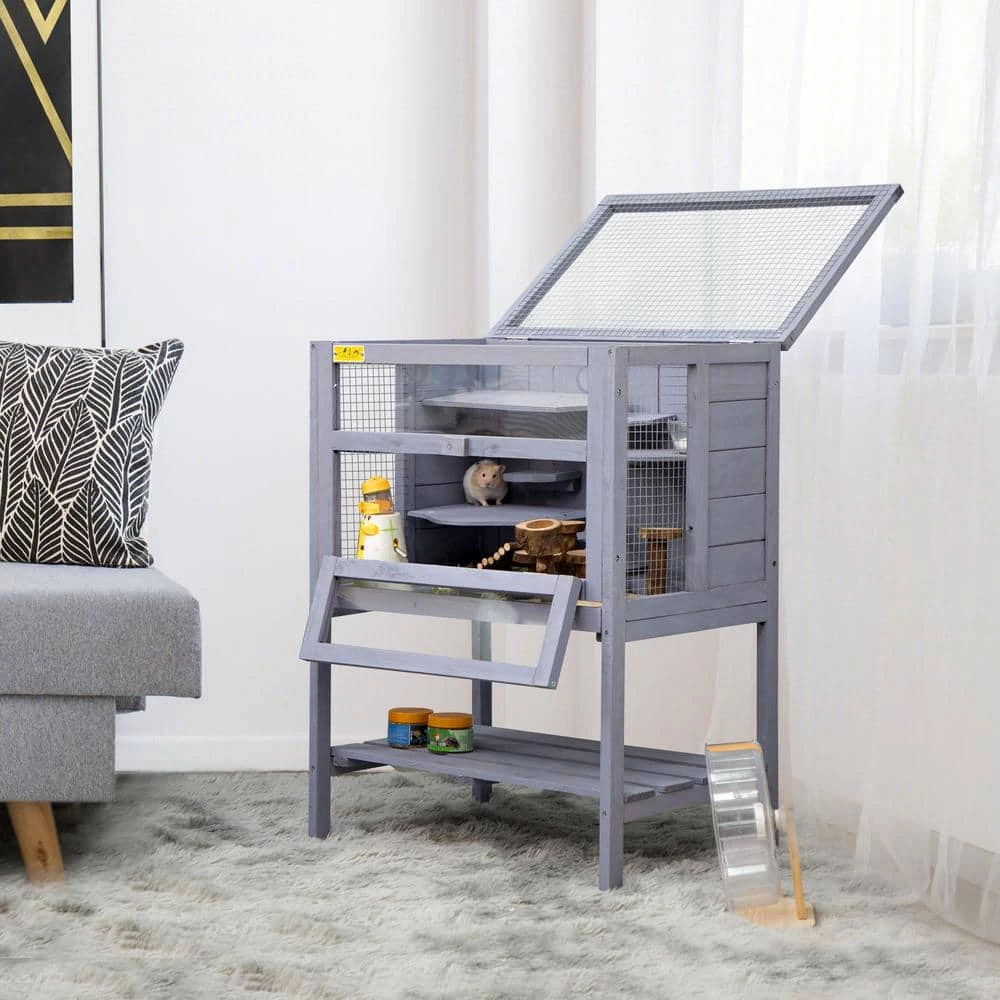 Hamster Cage Guinea Pig Small Animal House Bed with Slide-Out Tray by COZIWOW 4 Hamster Cage Guinea Pig Small Animal House Bed with Slide-Out Tray by COZIWOW - Image 4