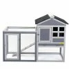2 Story Wood Rabbit Hutch Cage with Tray and Ramp by COZIWOW