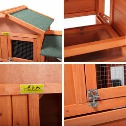 2-Tier Wooden Rabbit Hutch Outdoor Bunny Cage with Run Waterproof Roof by COZIWOW 12 2-Tier Wooden Rabbit Hutch Outdoor Bunny Cage with Run Waterproof Roof by COZIWOW -Cheap Bird & Wildlife Supplies Store coziwow beds cages cw12r0335 44 1000