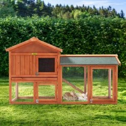 2-Tier Wooden Rabbit Hutch Outdoor Bunny Cage with Run Waterproof Roof by COZIWOW 10 2-Tier Wooden Rabbit Hutch Outdoor Bunny Cage with Run Waterproof Roof by COZIWOW -Cheap Bird & Wildlife Supplies Store coziwow beds cages cw12r0335 4f 1000