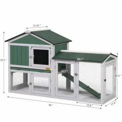 2-Tier Wooden Rabbit Hutch Bunny Cage with Waterproof Roof, Tray by COZIWOW 10 2-Tier Wooden Rabbit Hutch Bunny Cage with Waterproof Roof, Tray by COZIWOW -Cheap Bird & Wildlife Supplies Store coziwow beds cages cw12s0336 4f 1000