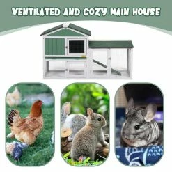 2-Tier Wooden Rabbit Hutch Bunny Cage with Waterproof Roof, Tray by COZIWOW 13 2-Tier Wooden Rabbit Hutch Bunny Cage with Waterproof Roof, Tray by COZIWOW -Cheap Bird & Wildlife Supplies Store coziwow beds cages cw12s0336 fa 1000
