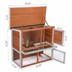 2-Tier Wooden Rabbit Hutch Bunny Cage Enclosure Outdoor Run by COZIWOW -Cheap Bird & Wildlife Supplies Store coziwow beds cages cw12t0481 1f 1000