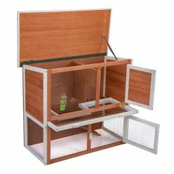 2-Tier Wooden Rabbit Hutch Bunny Cage Enclosure Outdoor Run by COZIWOW -Cheap Bird & Wildlife Supplies Store coziwow beds cages cw12t0481 44 1000