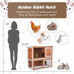 2-Tier Wooden Rabbit Hutch Bunny Cage Enclosure Outdoor Run by COZIWOW -Cheap Bird & Wildlife Supplies Store coziwow beds cages cw12t0481 4f 1000