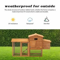 Rabbit Hutch Small Animal Wooden Cage, Backyard by COZIWOW -Cheap Bird & Wildlife Supplies Store coziwow beds cages cw12y0413 fa 1000