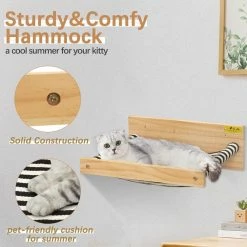 Cat Perch Shelf Wall-Mounted Wooden Hammock, Medium by COZIWOW -Cheap Bird & Wildlife Supplies Store coziwow cat beds cw12b0505 4f 1000