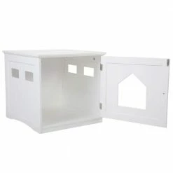 Wooden Cat House and Litter Box Enclosure Nightstand with 4 Vents, White by COZIWOW -Cheap Bird & Wildlife Supplies Store coziwow cat houses cw12f0309 44 1000