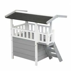 2-Tier Wood Cat House Outdoor Pet Shelter Gray by COZIWOW 10 2-Tier Wood Cat House Outdoor Pet Shelter Gray by COZIWOW -Cheap Bird & Wildlife Supplies Store coziwow cat houses cw12r0299 66 1000