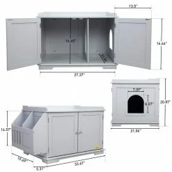 Cat Washroom Storage Bench Litter Box Enclosure with Table by COZIWOW -Cheap Bird & Wildlife Supplies Store coziwow cat houses cw12x0484 44 1000