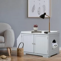 Cat Washroom Storage Bench Litter Box Enclosure with Table by COZIWOW -Cheap Bird & Wildlife Supplies Store coziwow cat houses cw12x0484 4f 1000