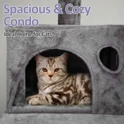 58 in. Cat Playground Kitten Activity Center W/ Scratching Posts and Hammock by COZIWOW -Cheap Bird & Wildlife Supplies Store coziwow cat trees scratch posts cw12a0288 44 1000